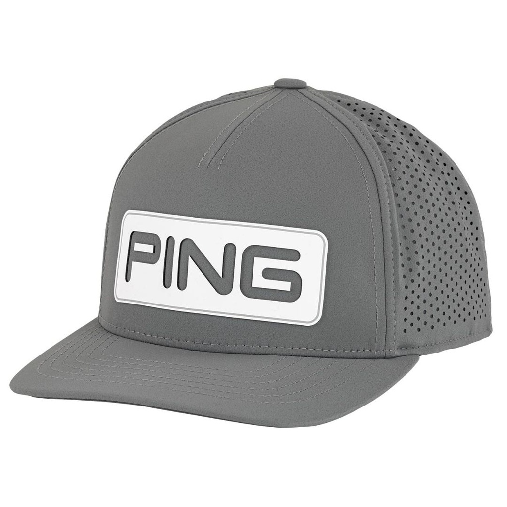 [7VHE-A-G] Ping Golf Cap | Tour Vented Delta | Grey-White