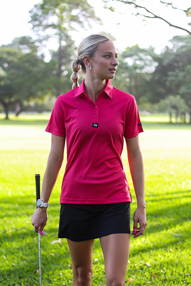 [5017323739371] Custom Apparel Womens Golf Shirts | Plain (Black, S)