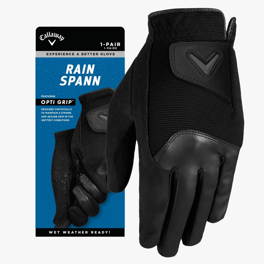 [3001089G-01] Callaway Mens Golf Glove | Rain Spann Pair (S)