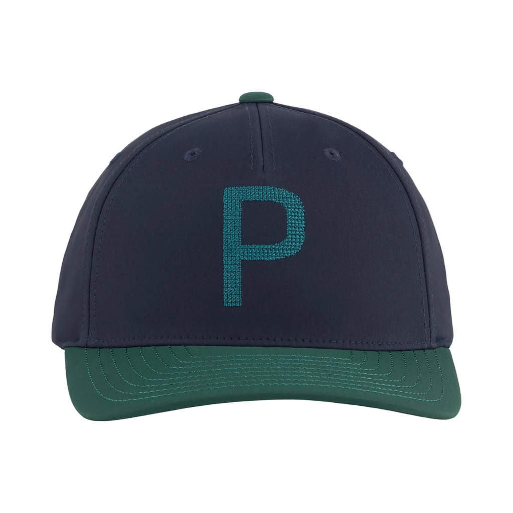 Puma Mens Golf Cap | Crafted P | Deep Navy-Green Terrain