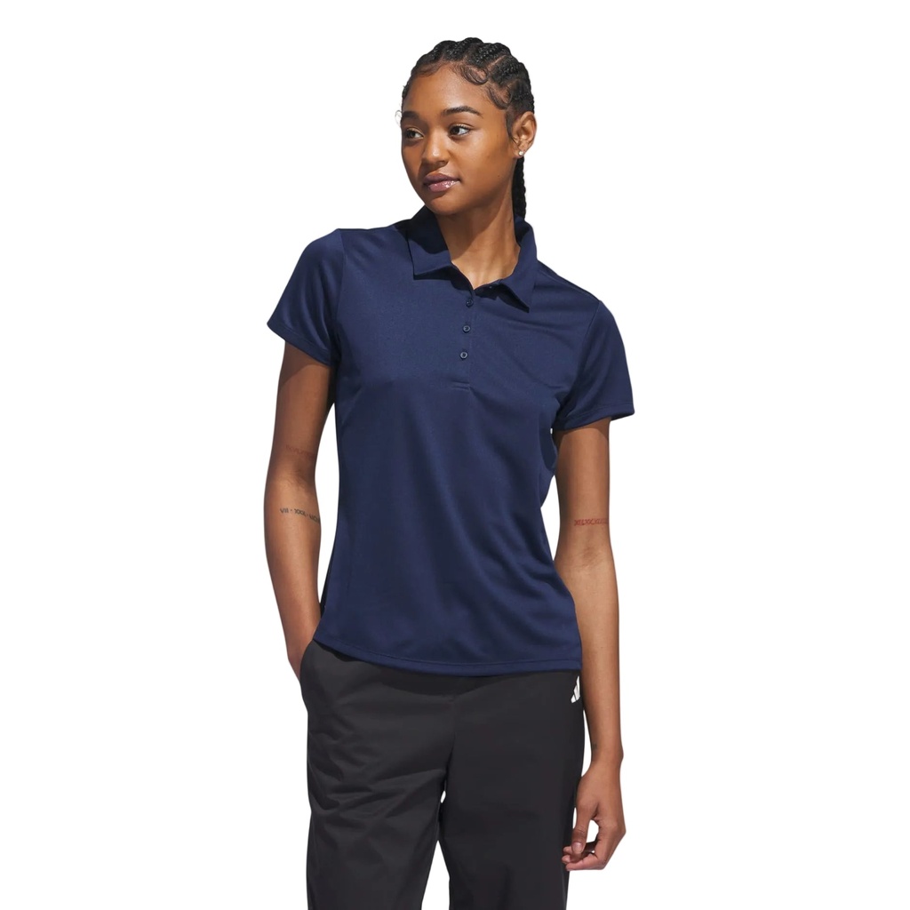 Adidas Womens Golf Shirt | Solid Performance Short Sleeve Polo | Collegiate Navy