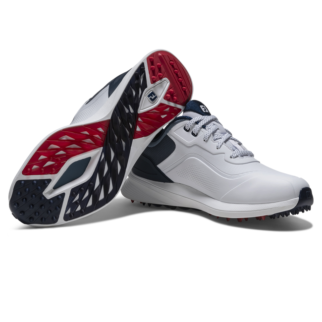 [56949070W] Footjoy Mens Golf Shoes | Pro SL | White-Blue-Red 15 (UK6)