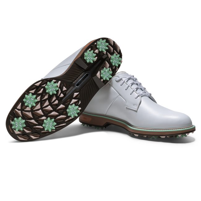 [HOS-1473] Footjoy Mens Golf Shoes | Premiere Series Field | White-Tan-Mint (UK6)