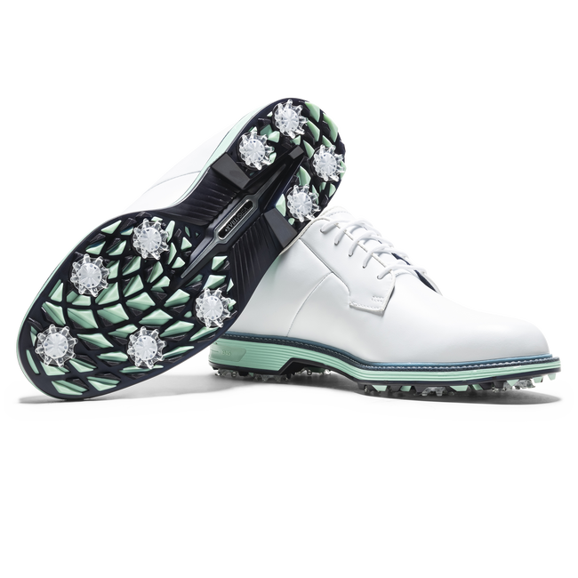 Footjoy Mens Golf Shoes | Premiere Series Field | White-Mint-Blue (UK6)