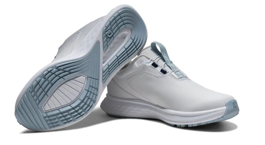 [93850060M] Footjoy Womens Golf Shoes | Pulse Boa | White-White-Blue (UK4)