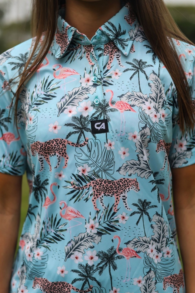 [CAWFS08] Custom Apparel Womens Golf Shirts | Funky | Tropical Turquoise (S)