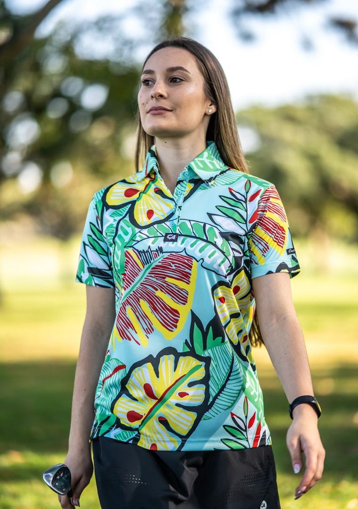 Custom Apparel Womens Golf Shirts | Funky | Leafy Greens