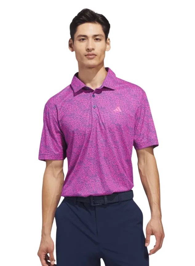 [KR9526S] Adidas Mens Golf Shirt | Ultimate365 Feather Print Polo | (S)