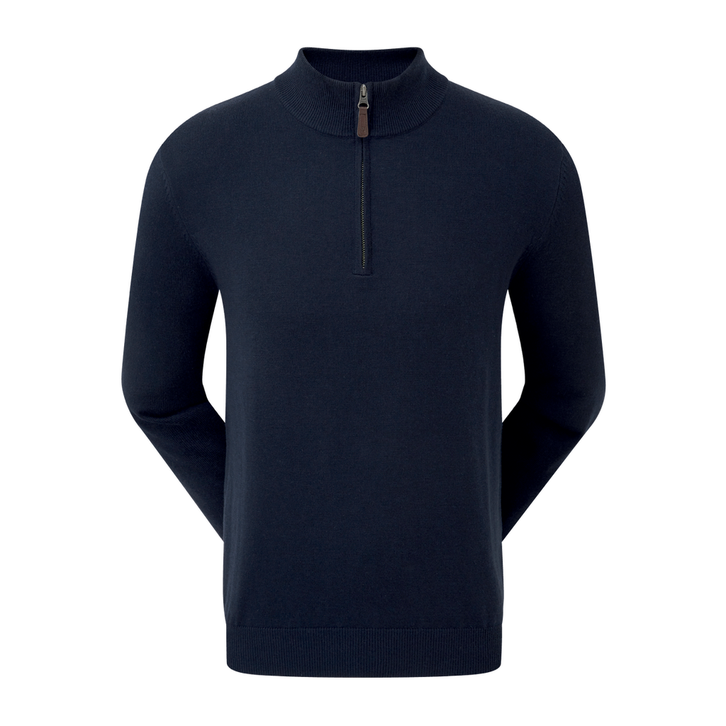 [901138M] Footjoy Mens Golf Pullover | Wool Blend Half-Zip (Navy, M)