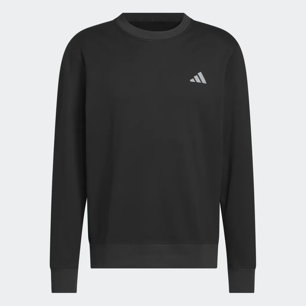 [JY5248S] Adidas Mens Golf Jersey | Ultimate Climawarm Crew | Black (S)