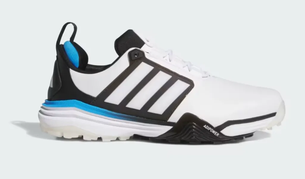 [JQ6815UK8] Adidas Mens Golf Shoes | ADIPOWER 26 SL WIDE | White/Black/Blue (UK8)