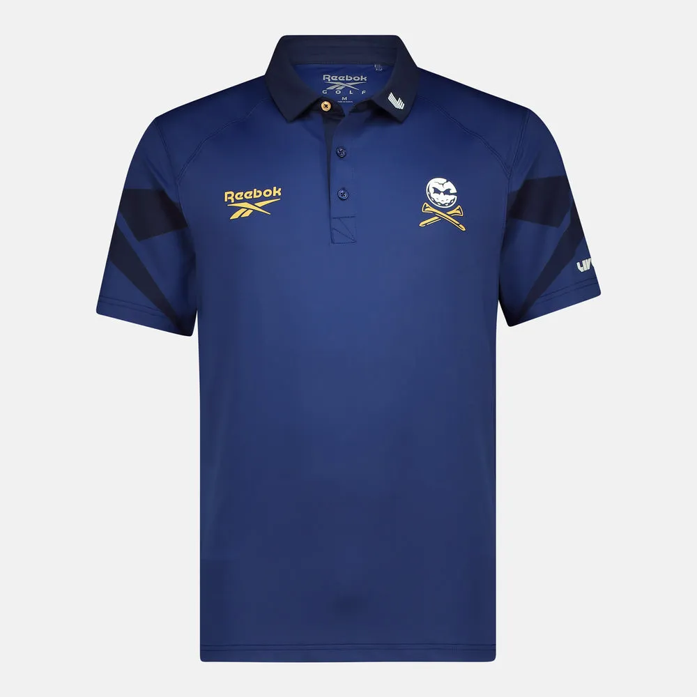 [HOS-006] Reebok Mens Golf Shirts | Polo Crushers | Vector | Midnite Navy-White-Gold (S)