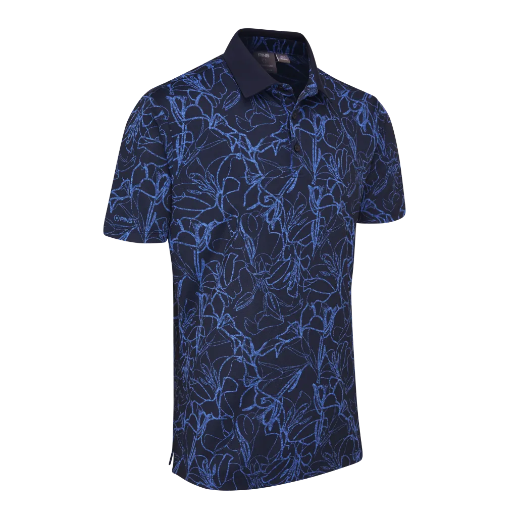 Ping Mens Golf Shirts | Orlando Polo | Navy-Bright Cobalt