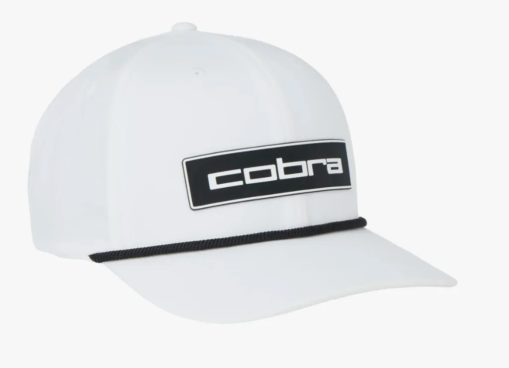 [90991303] Cobra Mens Cap | Tour Tech Rope | White-Black