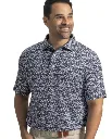 Footjoy Mens Golf Shirt | EU Hidden Palm | Printed Lisle | Navy-White