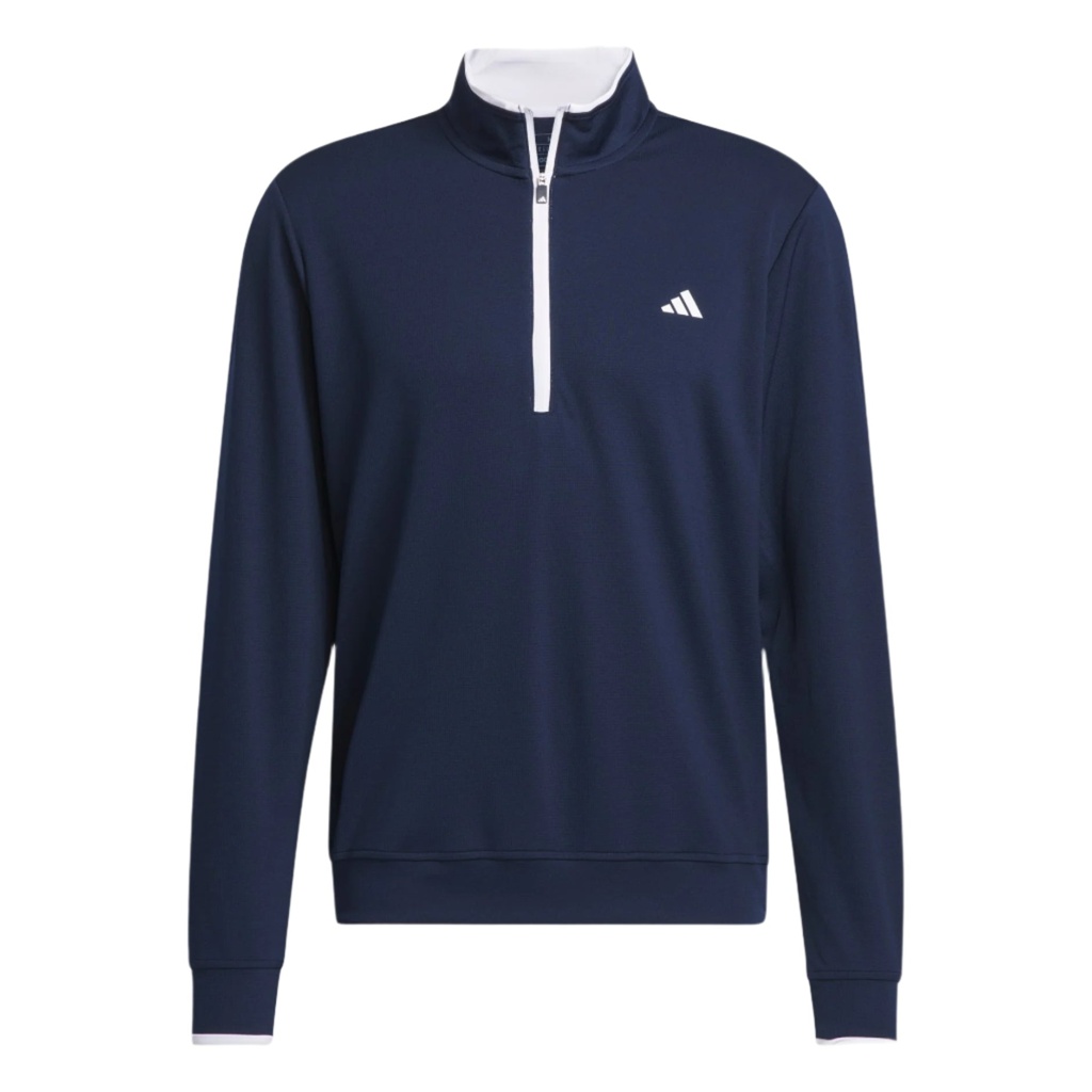 [IU4511S] Adidas Mens Golf Sweatshirt | Light Weight | Quarter Zip | Navy-White (S)