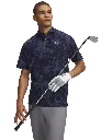 Under Armour Mens Golf Shirt | Drive Chill Printed Polo | Midnight Navy