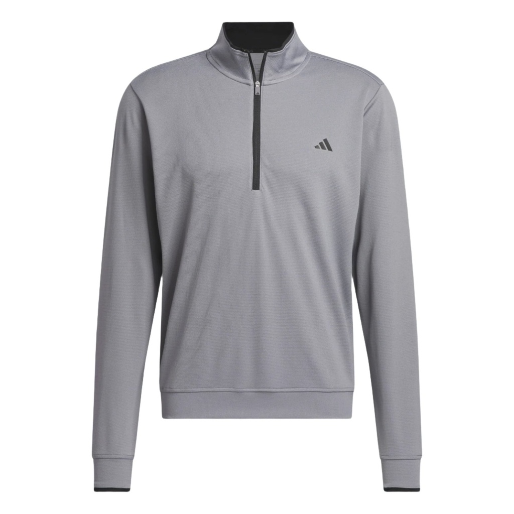 [IU4513S] Adidas Mens Golf Jersey | Lightweight 1-4 Zip | Grey (S)