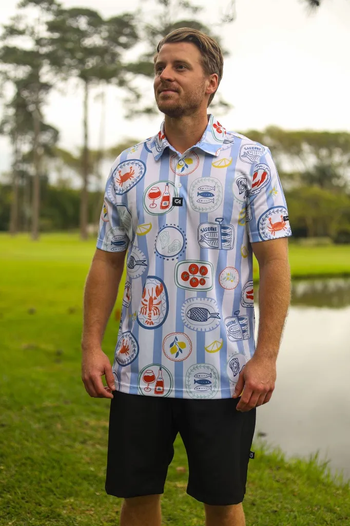 [HOS-871] Custom Apparel Mens Funky Golf Shirts | Mediterranean (S)