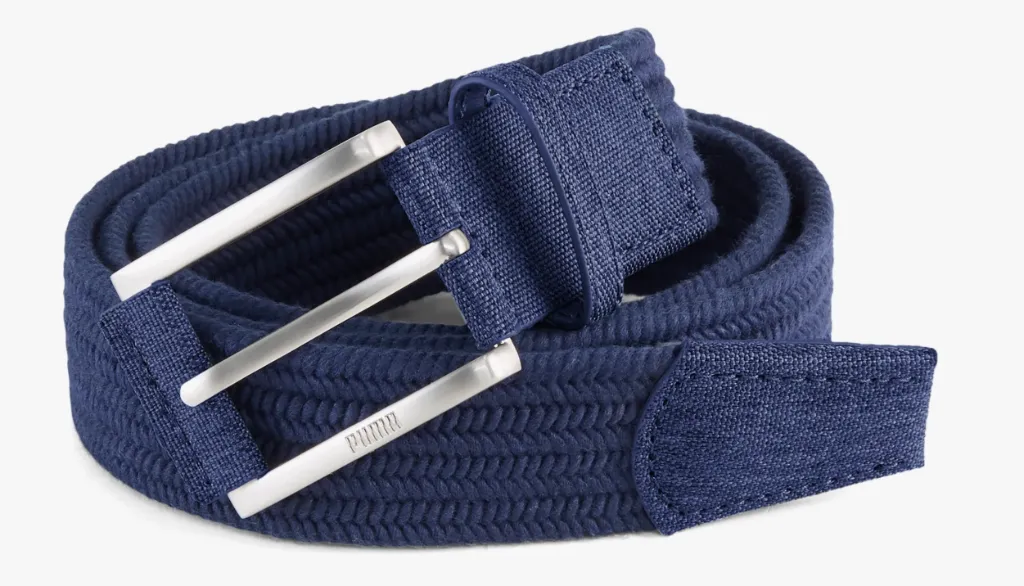 [05495702-S/M] Puma Mens Golf Belt | Stretch Weave | Deep Navy (S/M)