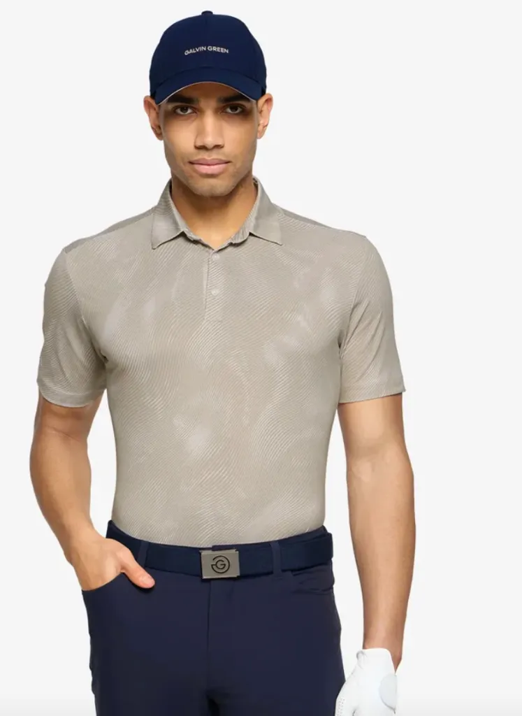 [D01001318792-S] Galvin Green Mens Golf Shirt | Maguire |  Sand (S)