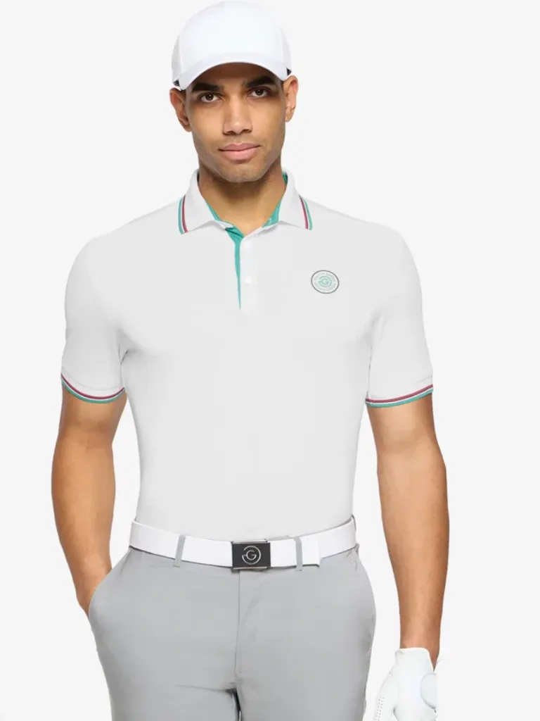 [D01001559409-S] Galvin Green Mens Golf Shirt | Mendoza | White (S)