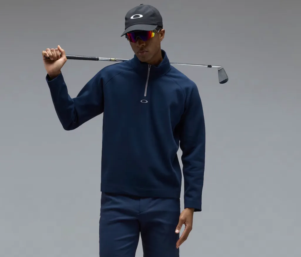 [FOA407913-6GAS] Oakley Mens Golf Pullover | Platform | Quarter Zip | Abyss (S)