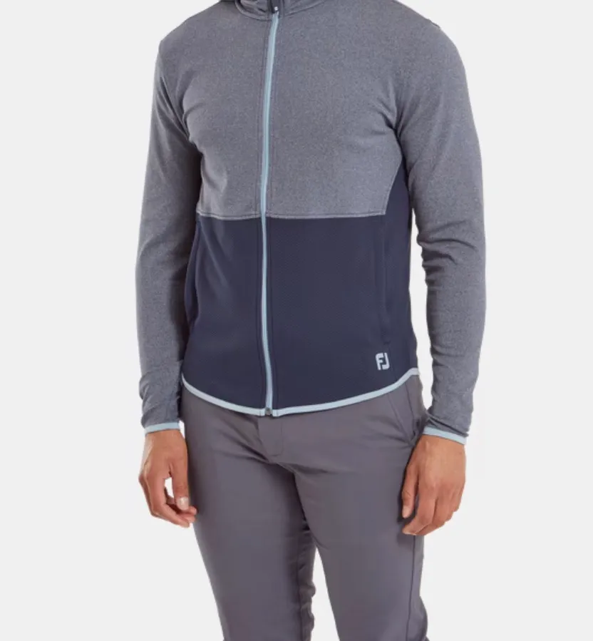[89935S] Footjoy Mens Golf Jersey | EU Thermpseries | Full Zip | Navy-Grey (S)