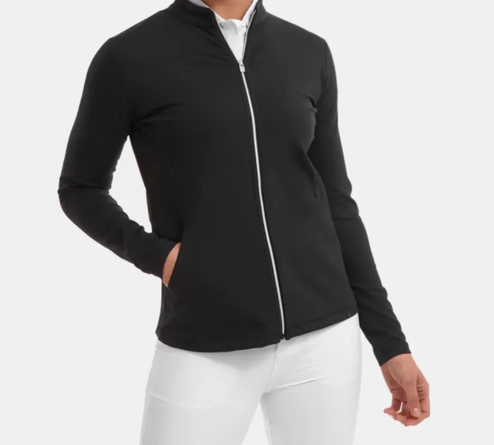 [88504S] Footjoy Womens Golf Jersey | EU Full Zip Midlayer | Black (S)