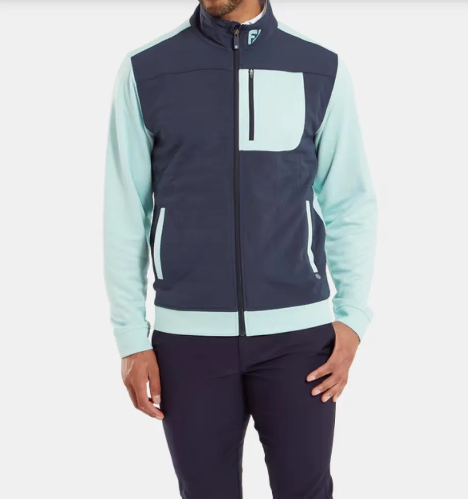 [89931S] Footjoy Mens Golf Jacket | EU Thermoseries | Hybrid | Sage-Navy (S)