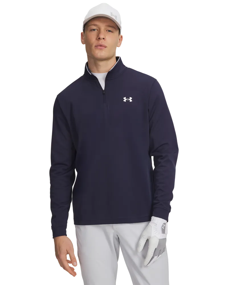 [6010892-410-SM] Under Armour Mens Golf Jersey | Matchplay 1/4 Zip | Midnight Navy (S)