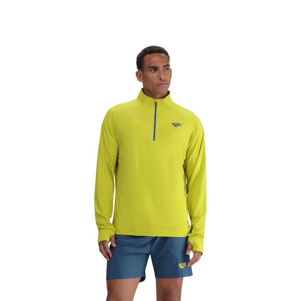 [T015929S] Hi Tec Mens Golf Mid Layers | Geo 1/4 Zip | Citronelle (S)