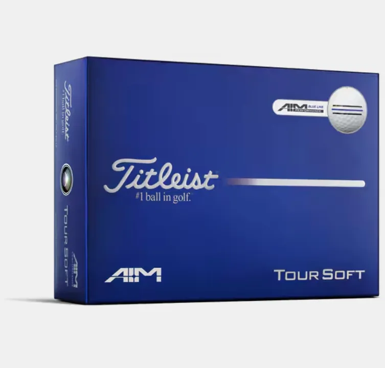 [T4015S-AIMB] Titleist Golf Balls | Tour Soft Aim Blue Line (White)