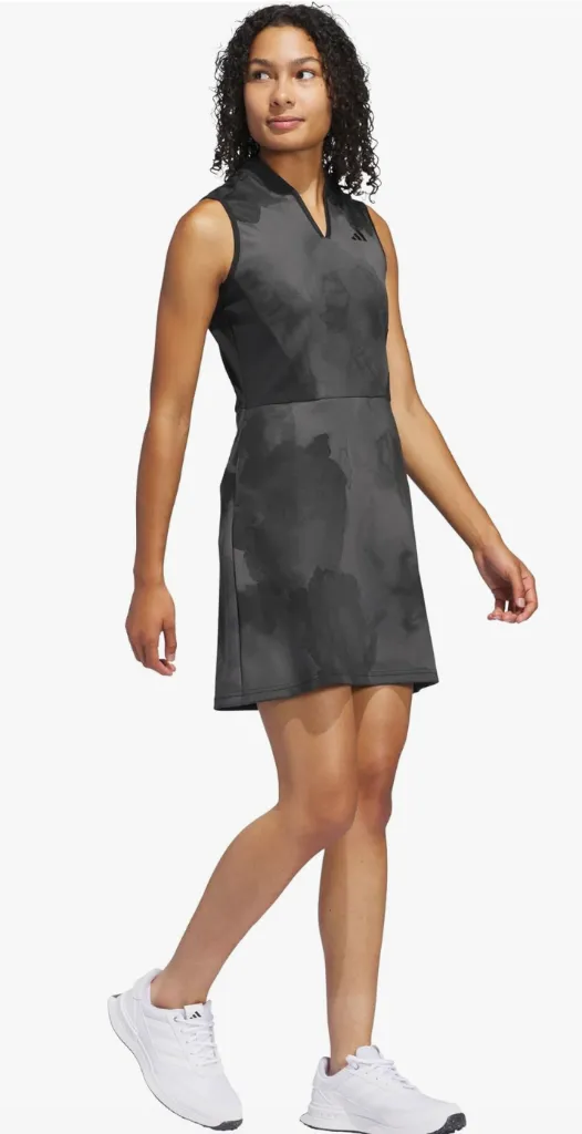 [IK2948-S] Adidas Womens Golf Dress | Ultimate 365 | Tour Hybrid Printed | Charcoal (S)
