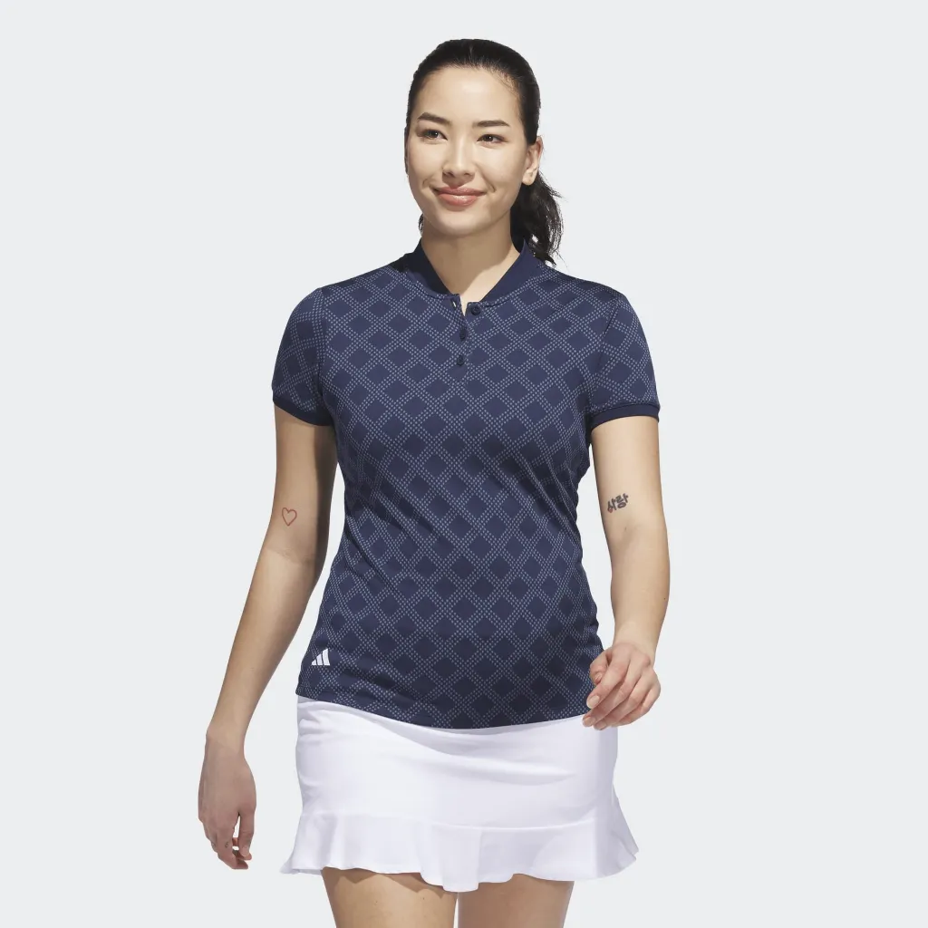 [JX7048-S] Adidas Womens Golf Shirt | Ultimates 365 Polo | Jacquard | Navy (S)