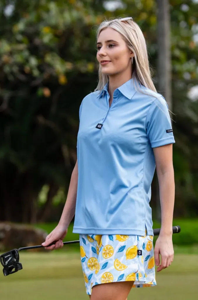 [HOS-2740] Custom Apparel Womens Golf Shirt | Iconic | Sky Blue (S)