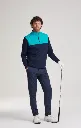 Ping Mens Golf Midlayer | Kniver | Quarter Zip | Navy-Turquoise