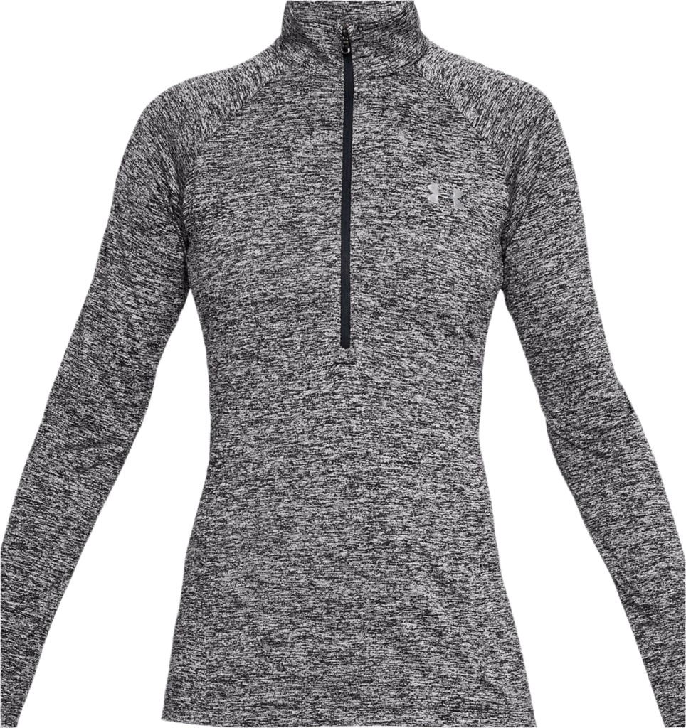 [1320128-001-S] Under Armour Womens Golf Jersey | Tech Twist ½ Zip (Grey/Black, S)