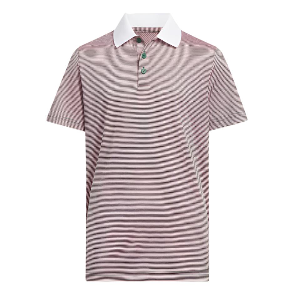 [IT2643S] Adidas Junior Boys Golf Shirt | Striped | Red-Green (S)