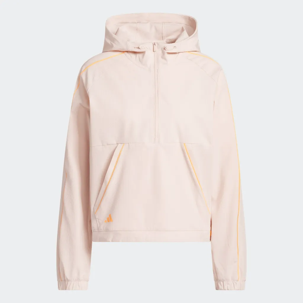 Adidas Womens Golf Jersey | Ultimate365 Seersucker Quarter-Zip | Peach