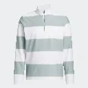 Adidas Mens Golf Jersey | Ultimate365 Rugby Stripe 1-4 Zip | Sage-White