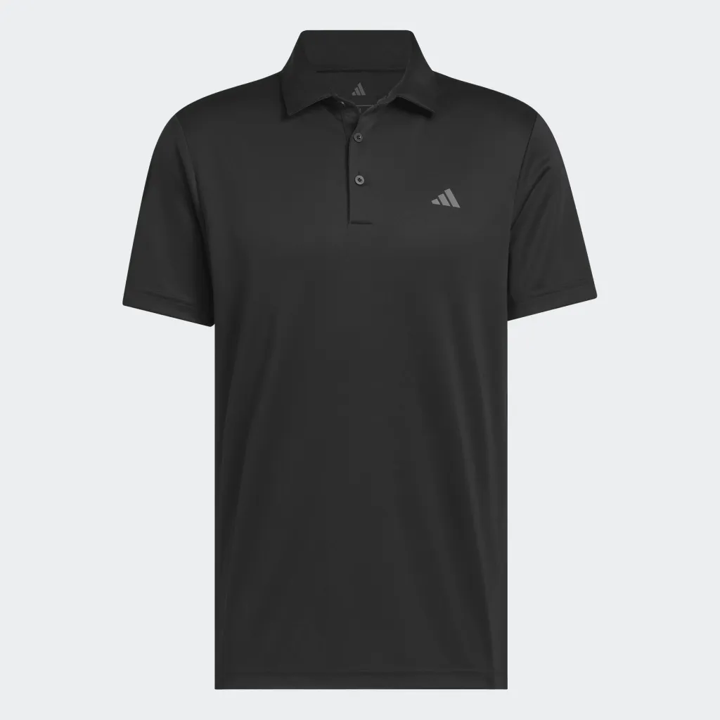 Adidas Mens Golf Shirt | Performance Solid Polo | Black