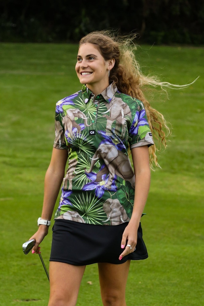 Custom Apparel Womens Golf Shirts | Funky | African Elephants