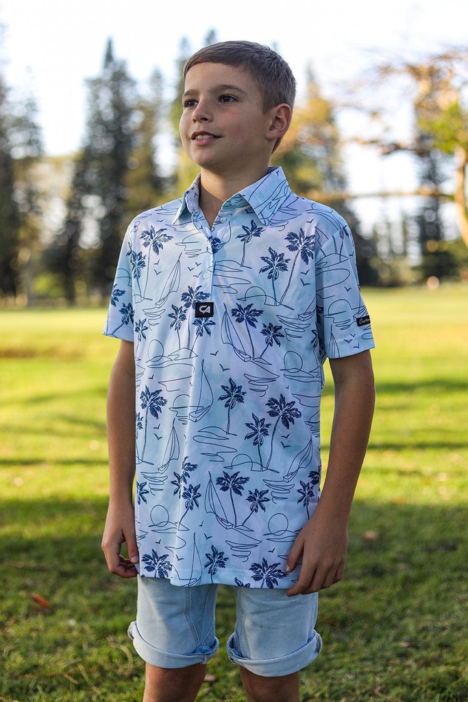 [CAJGSIS06] Custom Apparel Junior Golf Shirt | Funky | Island Lines (13 to 14)