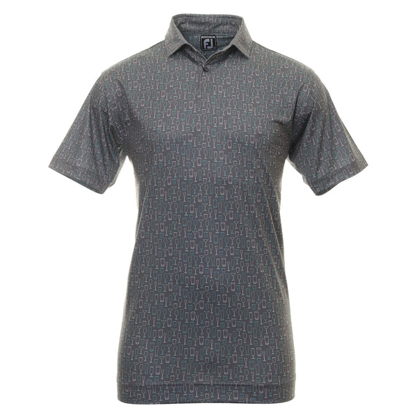 [80040XS] FOOTJOY MENS GOLF SHIRTS | EU GLASHORT SLEEVE PRINT | LAVA (XS)