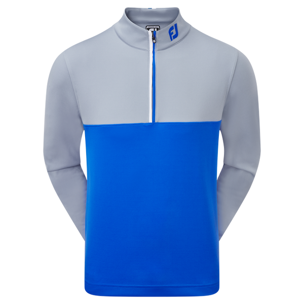 FOOTJOY MENS GOLF JERSEY | COLOUR BLOCK | GREY-ROYAL BLUE