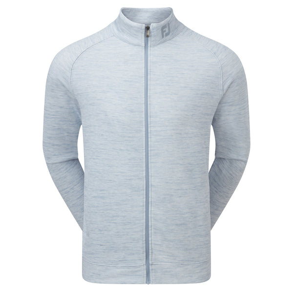 FOOTJOY MENS GOLF JERSEY | SPACE DYE FLEECE FULL ZIP MID | DOVE GREY