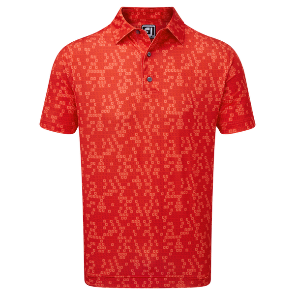 FOOTJOY MENS GOLF SHIRTS | DIGITAL CAMO FJ PRINT LISLE | RED