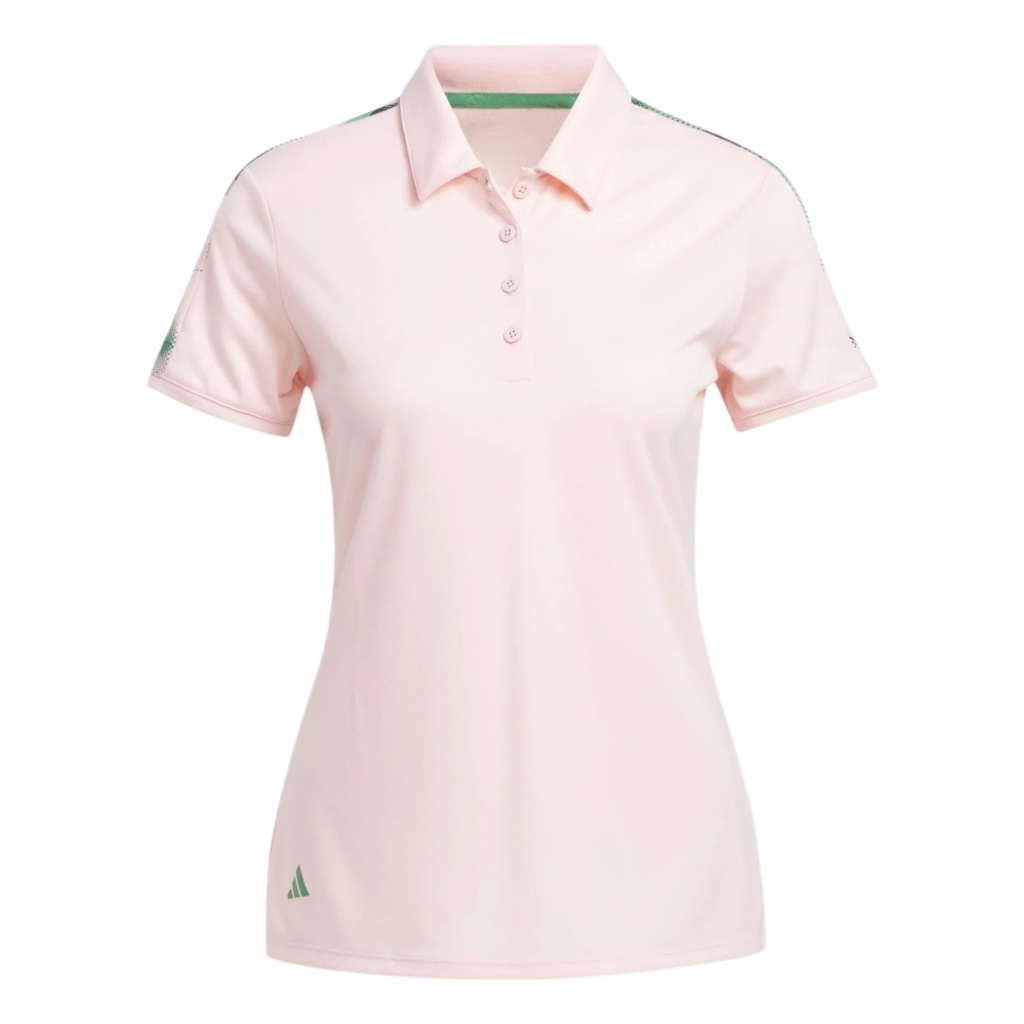 [IZ1352S] Adidas Womens Golf Shirt | Printed Polo | White-Pink (S)
