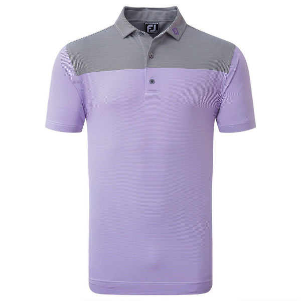 FOOTJOY MENS GOLF SHIRTS | EU END ON END | WHITE-VIOLET